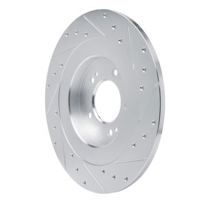 Hyundai SONATA Brake Rotor (1) - Rear Left - R1 Concepts - Drilled & Slotted - Silver - `21-`25